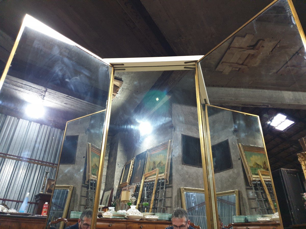 Important Miroir Triptyque Sur Pied De La Maison Brot-photo-1