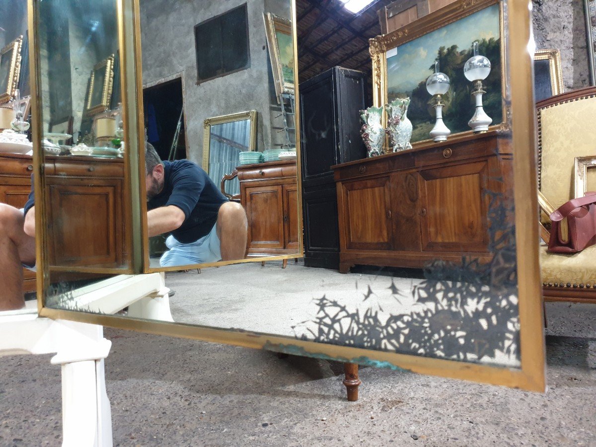 Important Miroir Triptyque Sur Pied De La Maison Brot-photo-2