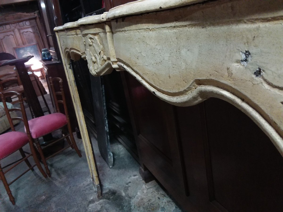 XVIIIth Fireplace In Painted Wood With Crossbow-photo-2