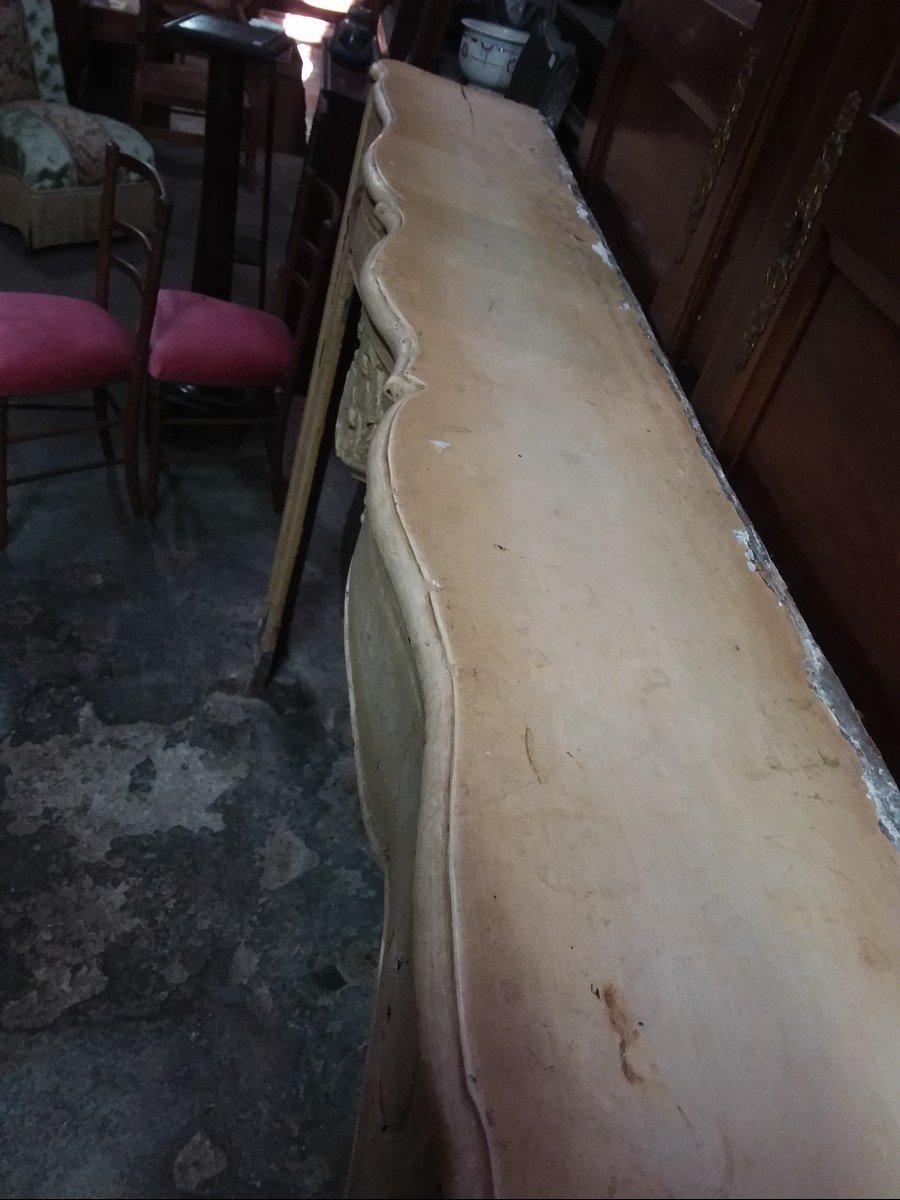 XVIIIth Fireplace In Painted Wood With Crossbow-photo-3