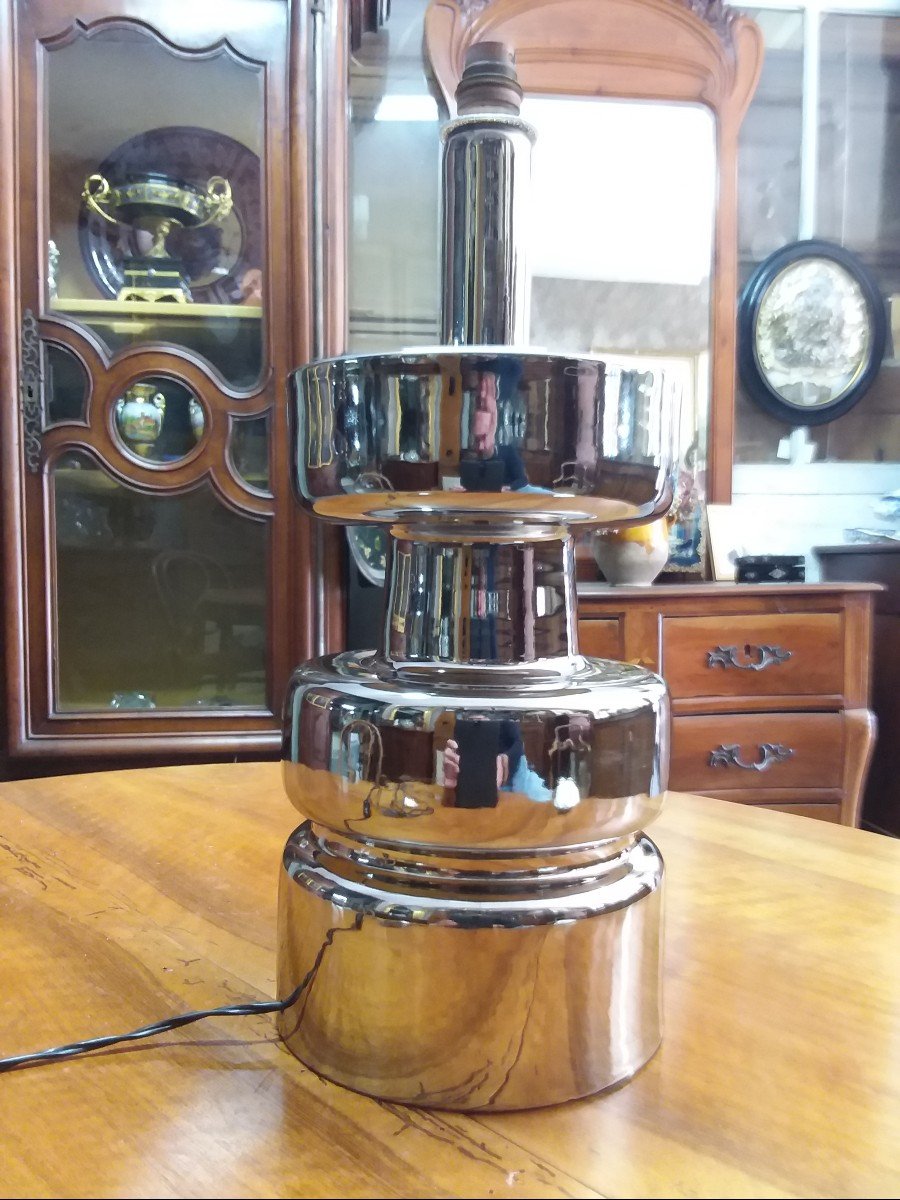 Lampe Des Années 60 En Céramique Argenté,  Marque Correspondant à Ugo Zaccagnini-photo-4