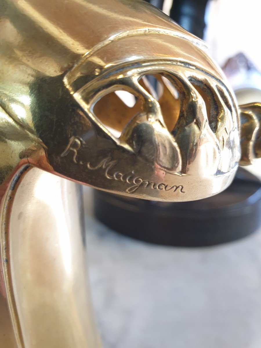 Gilt Bronze Vase Signed R Maignan, Founder Siot Paris-photo-3