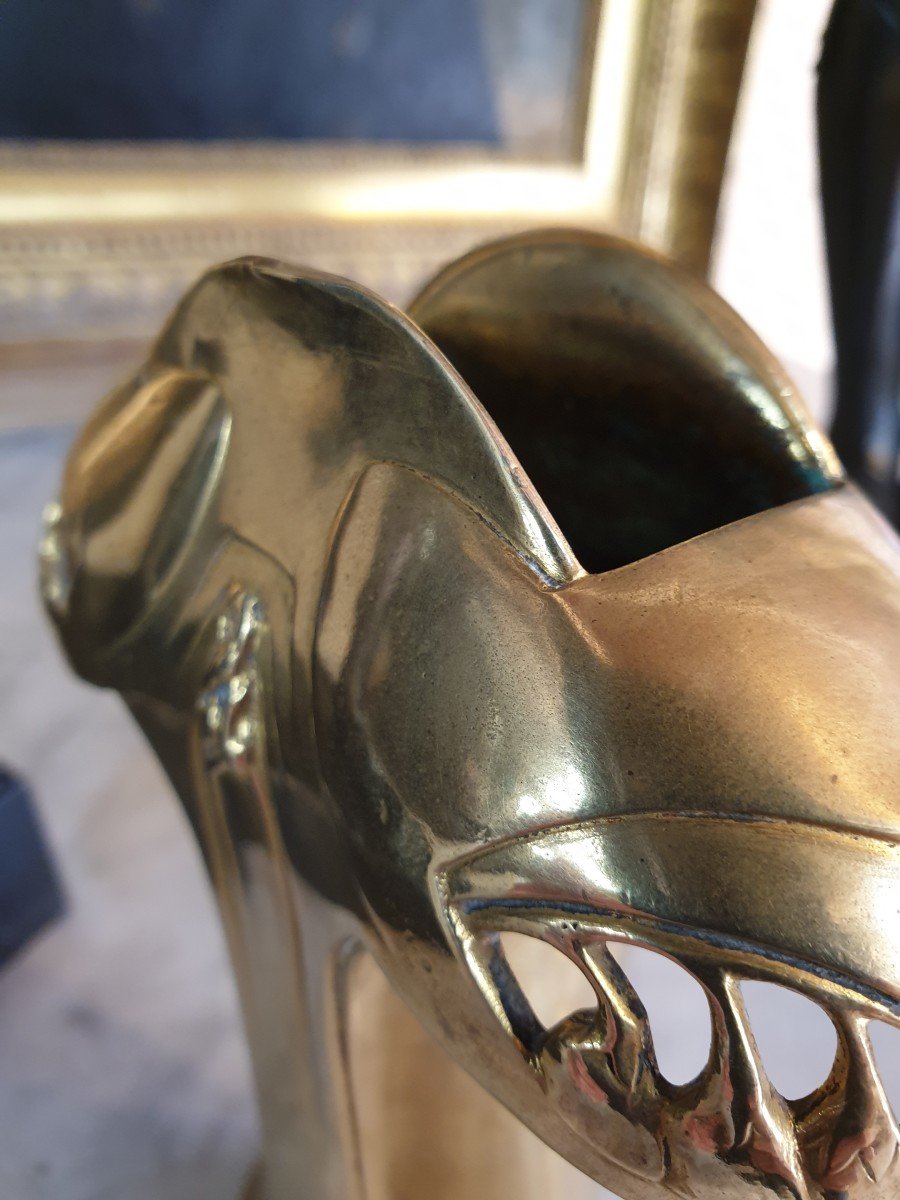 Gilt Bronze Vase Signed R Maignan, Founder Siot Paris-photo-5