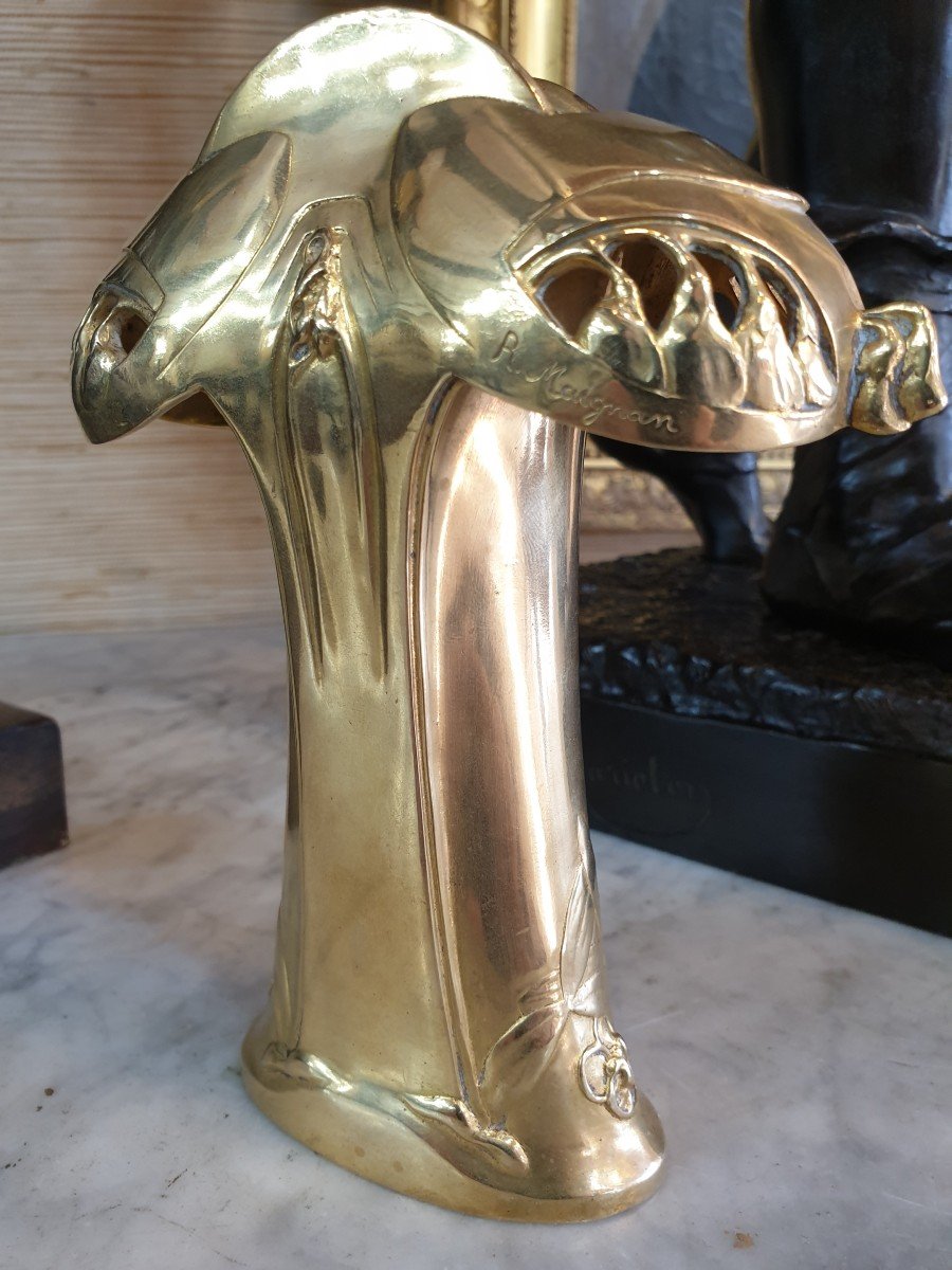 Gilt Bronze Vase Signed R Maignan, Founder Siot Paris