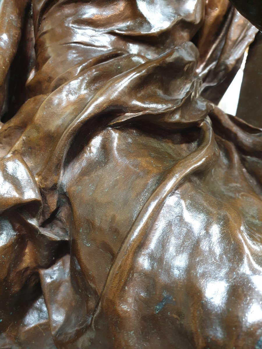 Bronze "étude Et Méditation" Paul Dubois , Barbedienne -photo-8