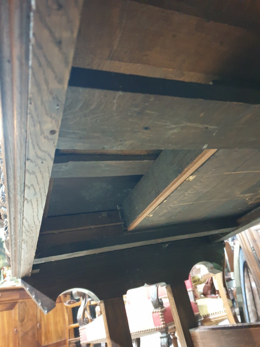 Bureau Et Son Fauteuil Caqutoire De Style Néo-gothique En Chêne -photo-2