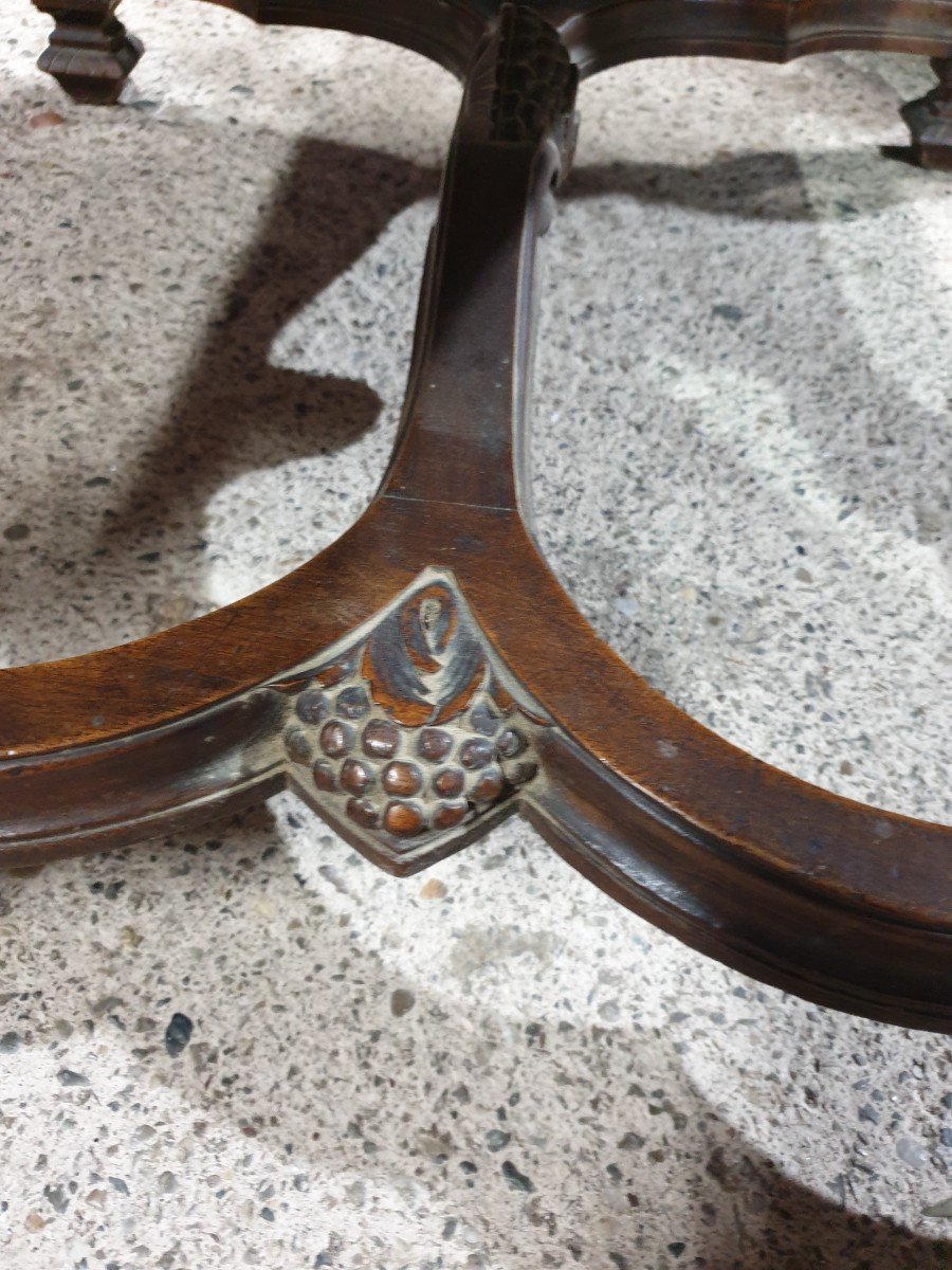 Paire De Fauteuils Style Louis XIV En Noyer-photo-2