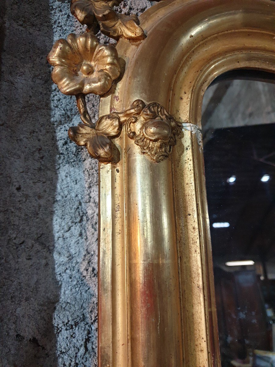 Miroir Napoléon III En Bois Stuqué Doré -photo-2