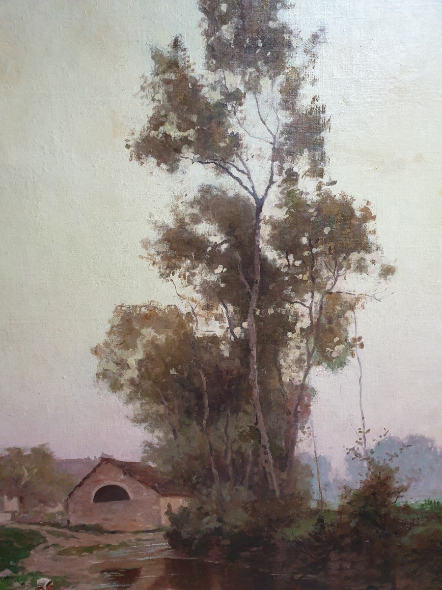Two Large Oils On Canvas Signed Charles Rouviere-photo-4