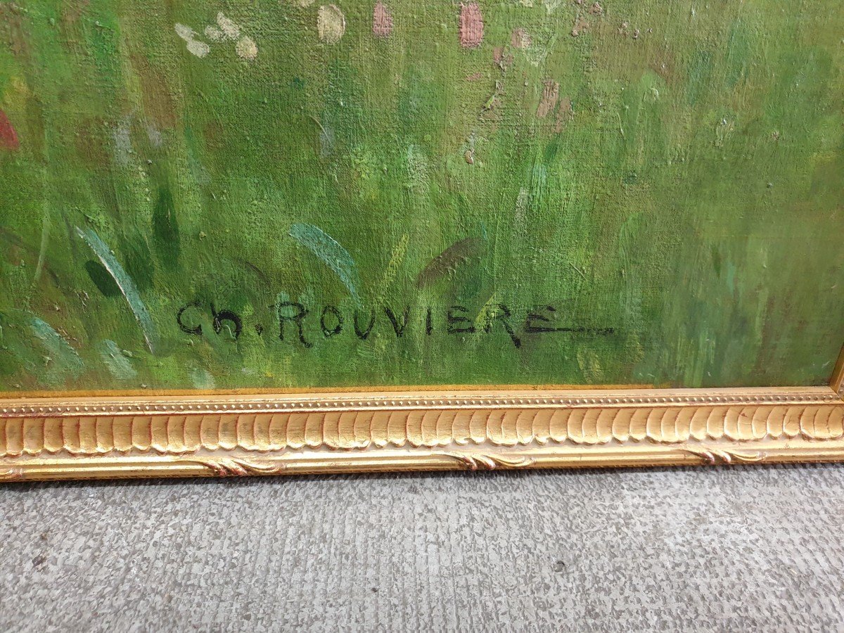 Two Large Oils On Canvas Signed Charles Rouviere-photo-6