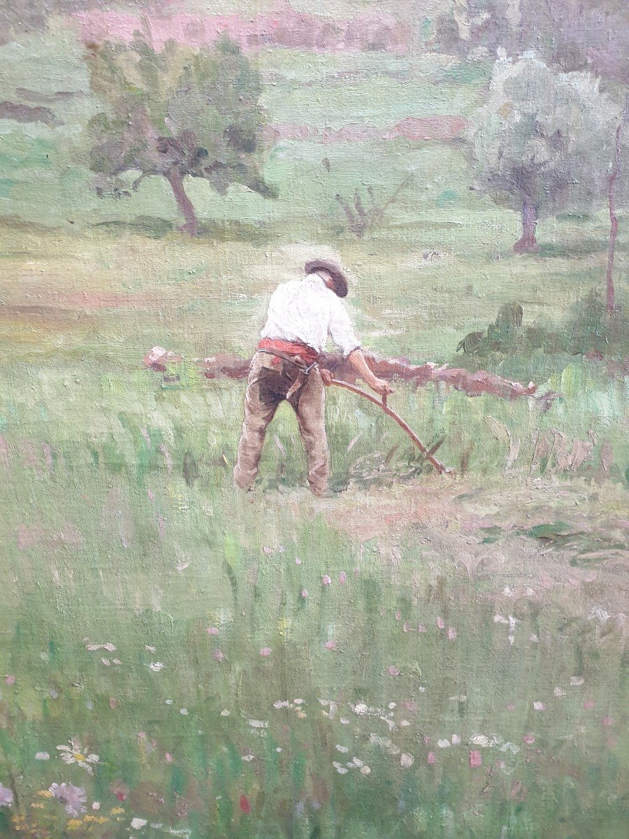 Two Large Oils On Canvas Signed Charles Rouviere-photo-7