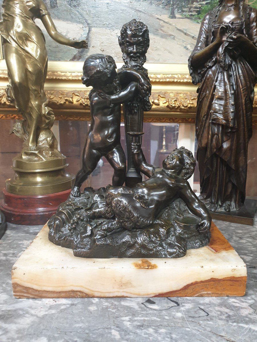 Bronze Subject After Clodion On An Onyx Base