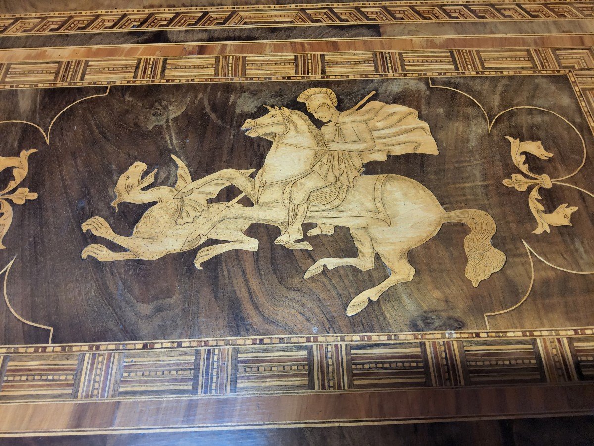 Guéridon En Marqueterie,  Italie Fin XIXème-photo-4