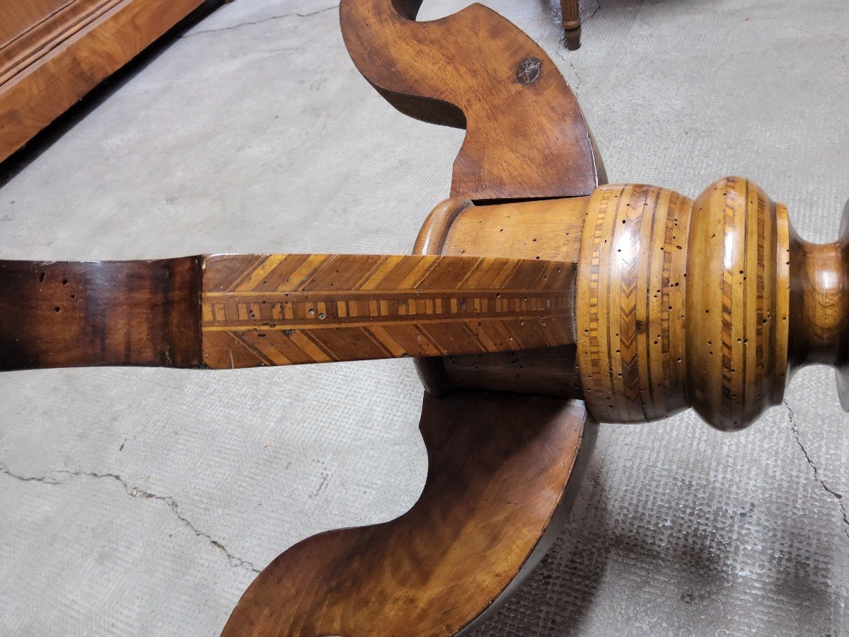 Guéridon En Marqueterie,  Italie Fin XIXème-photo-5