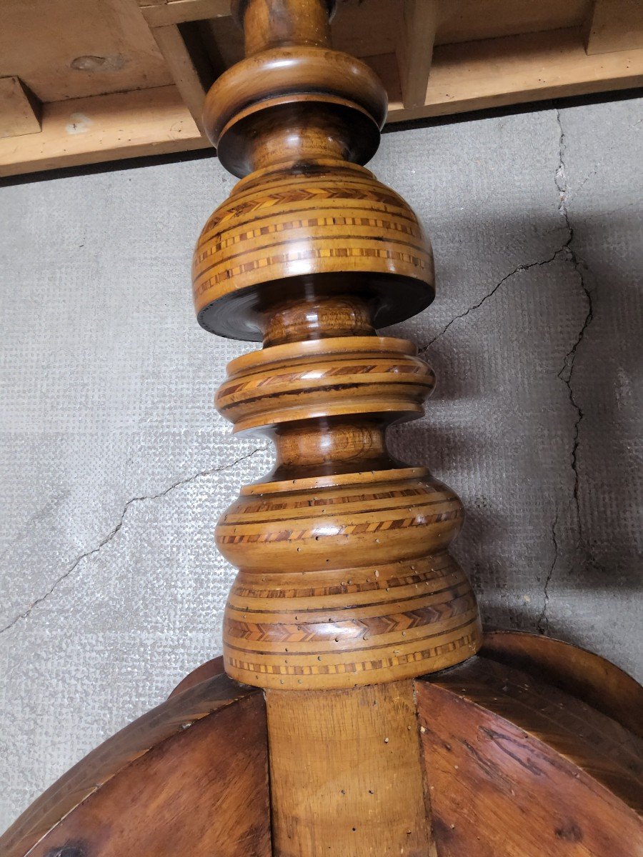 Guéridon En Marqueterie,  Italie Fin XIXème-photo-6