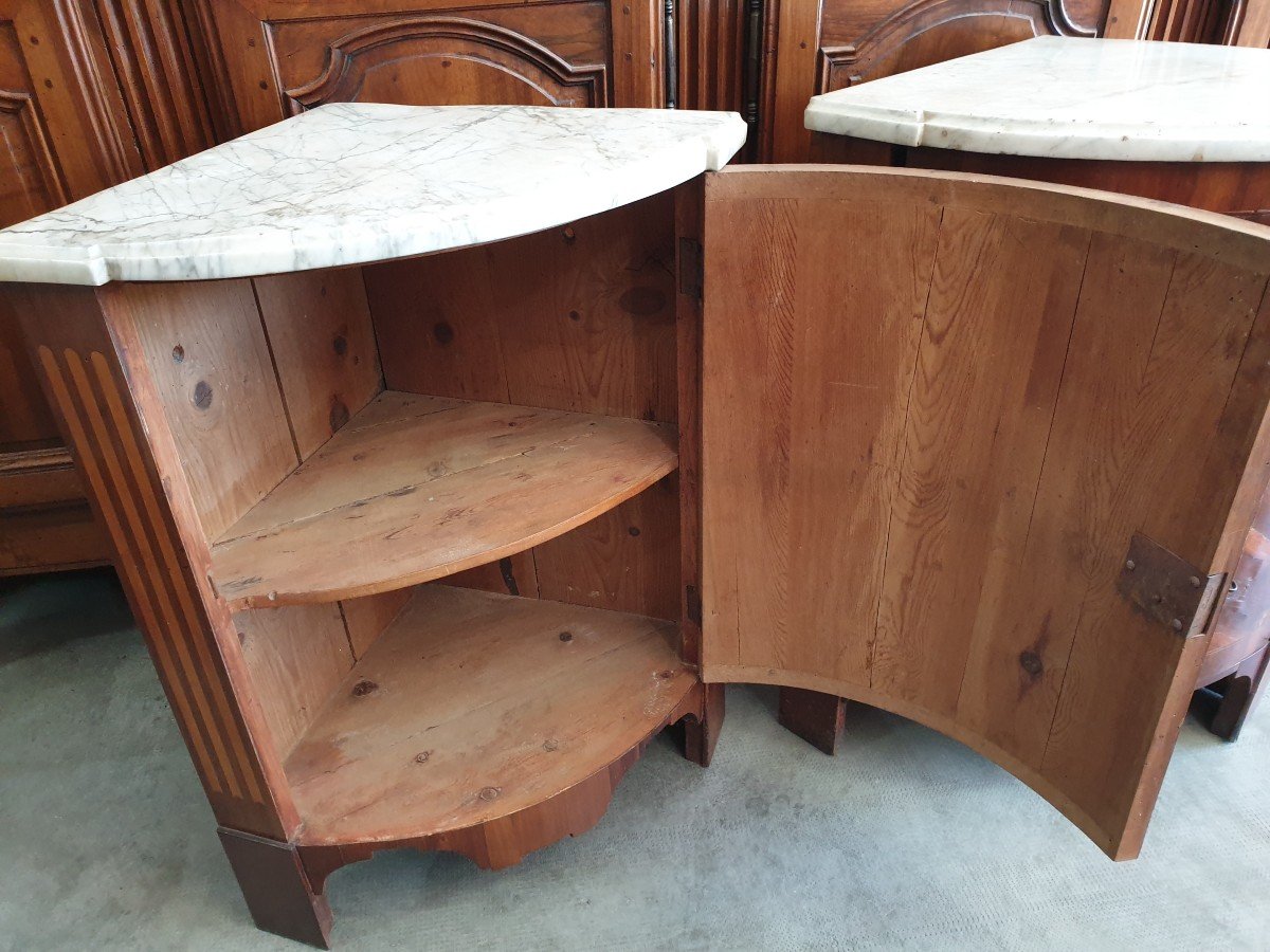Two Louis XVI Period Corner Cupboards Forming A Pair-photo-1