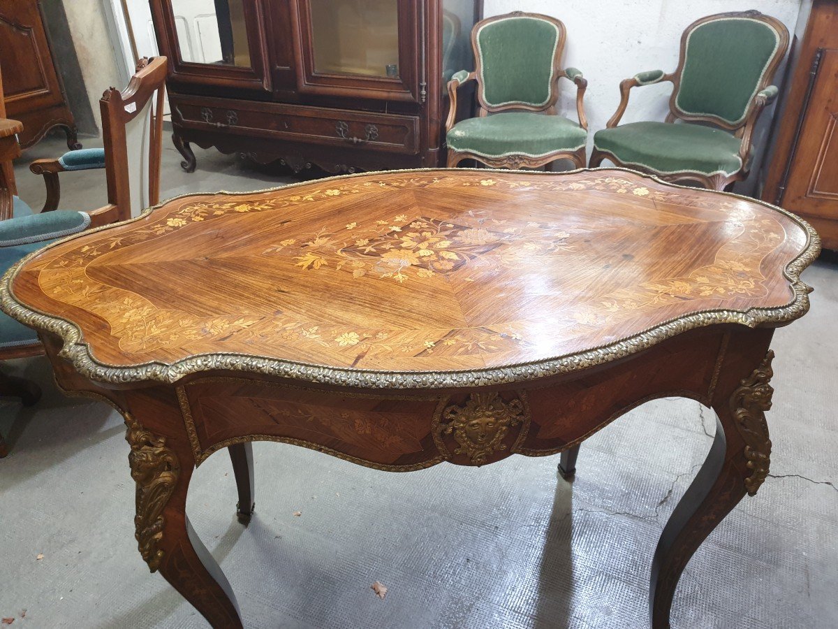 Violin Pedestal In Marquetry And Gilt Bronze Ornamentation-photo-5