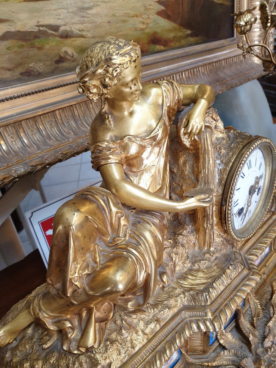 Fireplace Trim In Gilt Bronze And Porcelain Plates-photo-2