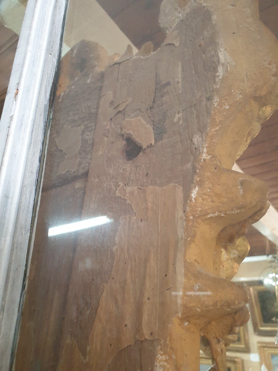 Miroir De Beaucaire En Bois Doré Début XVIIIème-photo-4