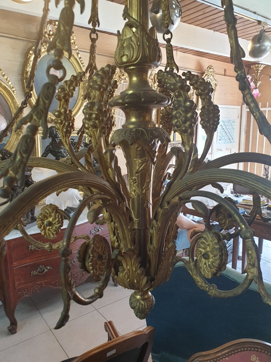 Napoleon III Bronze Chandelier With 6 Arms Of Light-photo-1