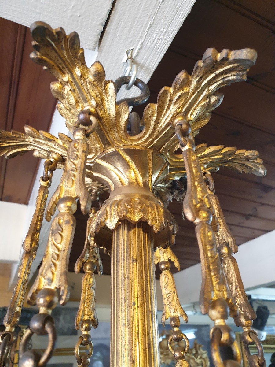 Napoleon III Bronze Chandelier With 6 Arms Of Light-photo-7