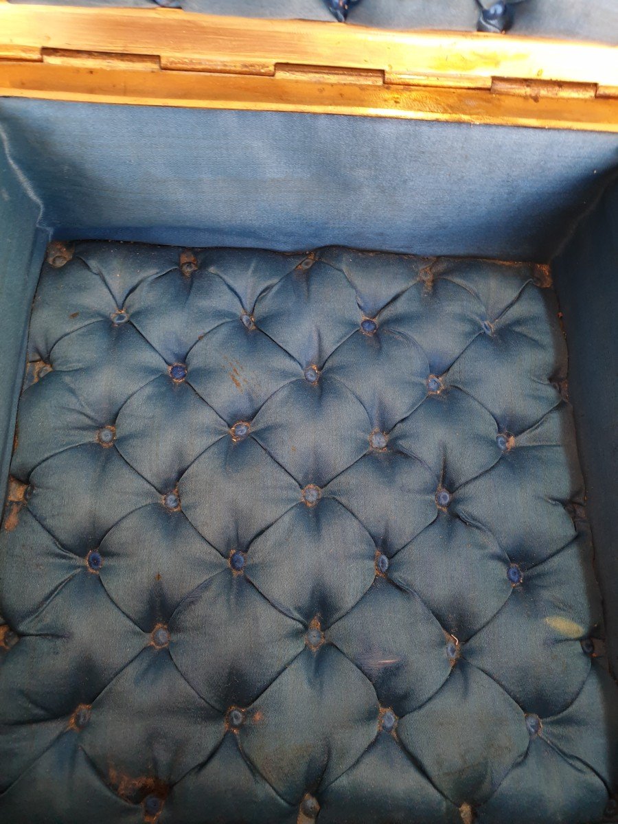 Jewelry Box In Brass And Embossed Copper Decors-photo-3