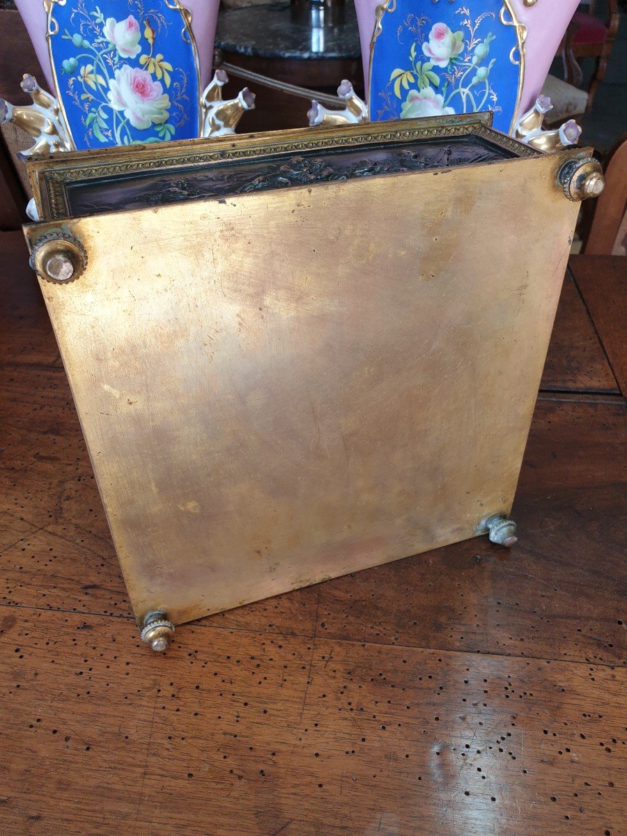 Jewelry Box In Brass And Embossed Copper Decors-photo-4