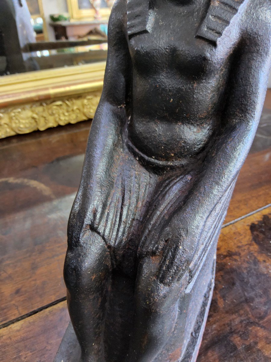 Paire De Chenets En Fonte, à Décor, De Style Retour d'égypte-photo-1