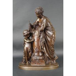 Bronze Subject Representing "the Childhood Of Tacitus" By Eugène-antoine Aizelin