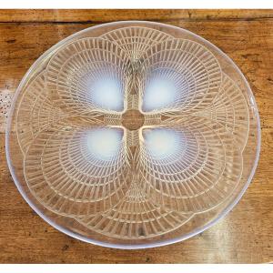 Coupe En Verre Opalescent Signé R Lalique France Modèle Coquilles 