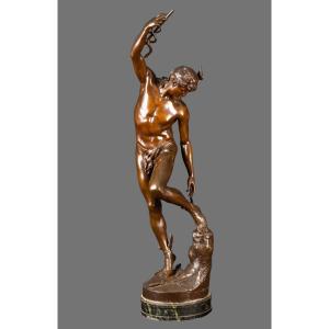 Bronze Entitled “the Departure Of Hermès” Signed Sudre Paris