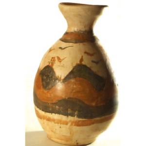 Decorated Terracotta Vase Signed Jean Paulet