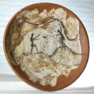 Earthenware Dish Decorated And Signed Jean Paulet