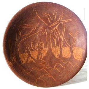 Earthenware Dish Decorated And Signed Jean Paulet