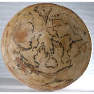 Terracotta Disc Decorated By Jean Paulet