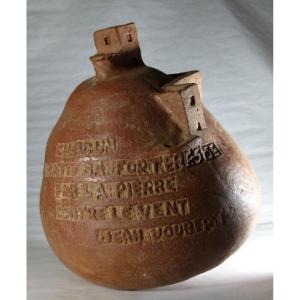 Talking Terracotta Vase Signed Jean Paulet