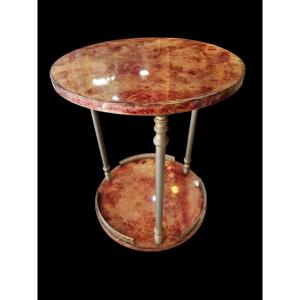 1960s Aldo Tura Round Bar In Red Goatskin Leather