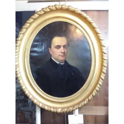 Ovale Painting In His Original Frame