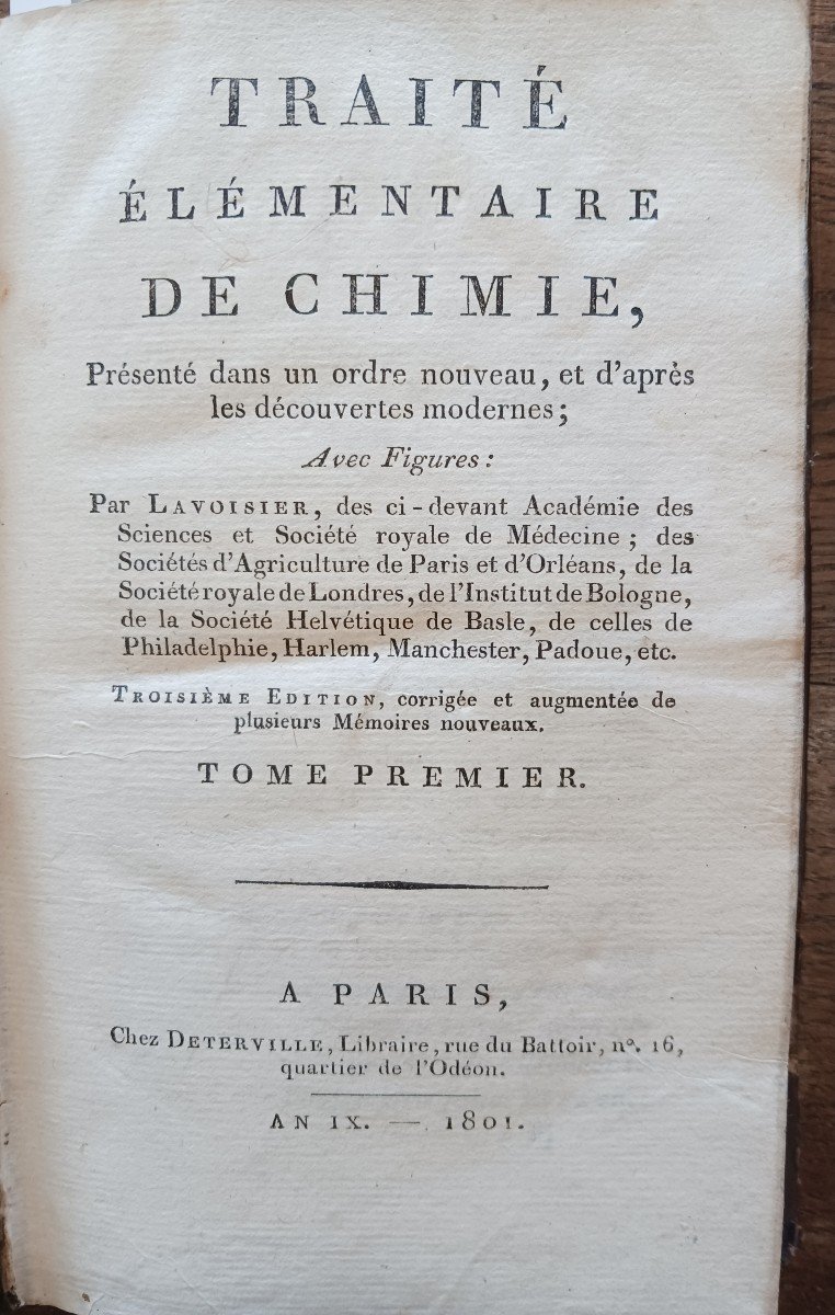 Traité élémentaire De Chimie   1801  60 Euros