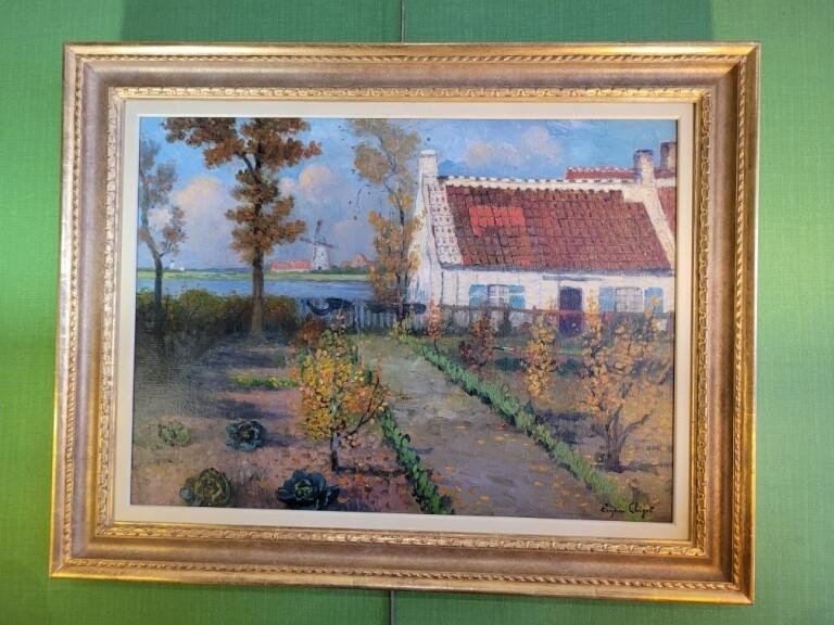 Eugéne Chigot  (1860-1927 ) Verger Sur Les Bords De l'Aa   3200 Euros