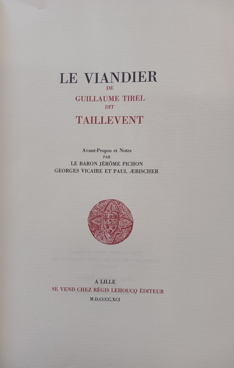 Le Viandier De Taillevent    1991 70 Euros