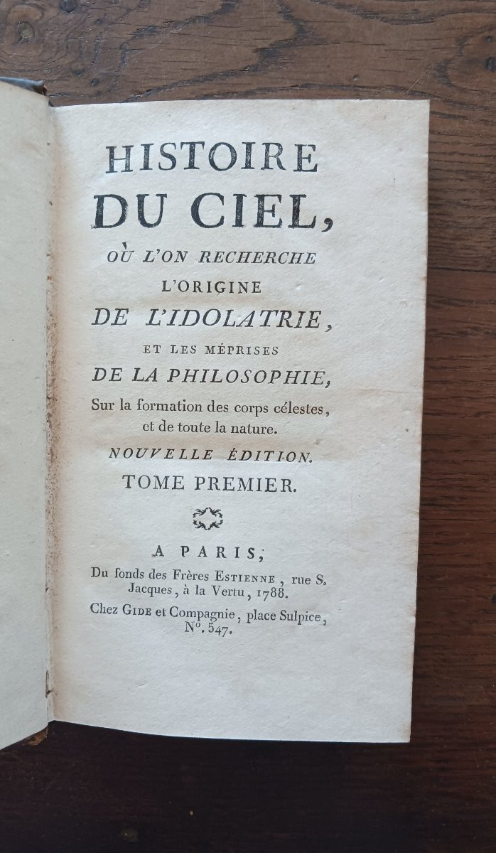 Histoire Du Ciel Par l'Abbé Pluche    /  1788-photo-2