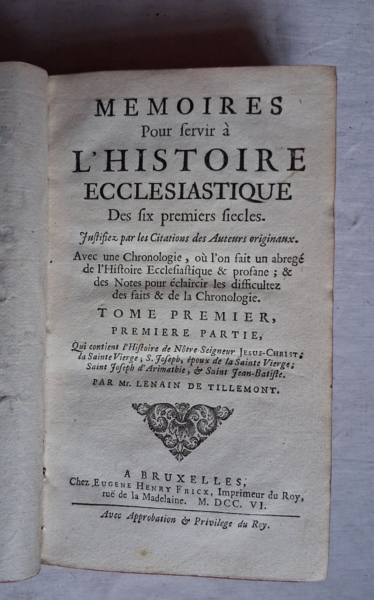 Mémoires pour Servir l'Histoire Ecclèsiastique des  six premiers siècles -photo-2