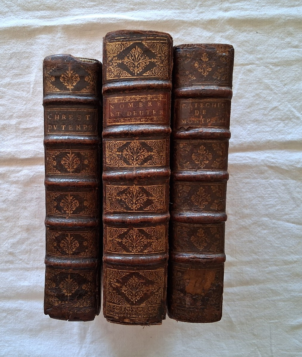 Ensemble de 3 livres religieux du  XVII et XVIIIème