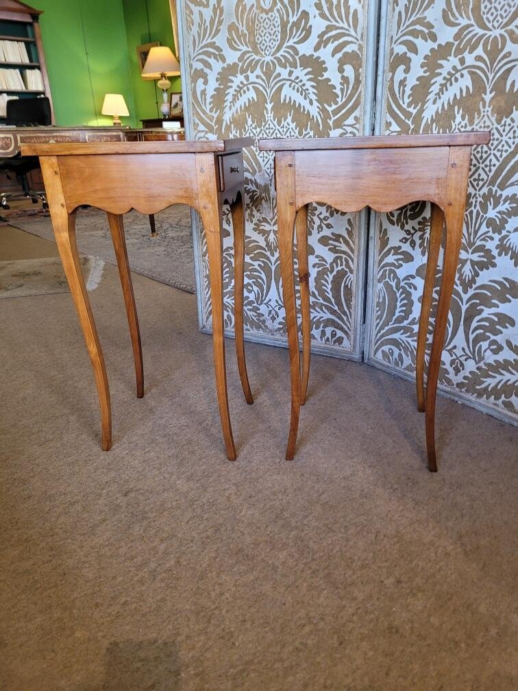 Paire de Petites Tables en Merisier / XXème-photo-3