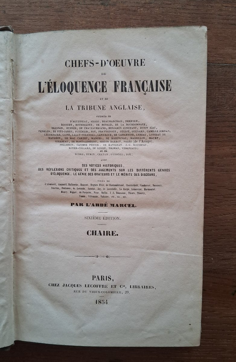 Chefs-d'Oeuvre  de l' Eloquence Française / 1854-photo-2