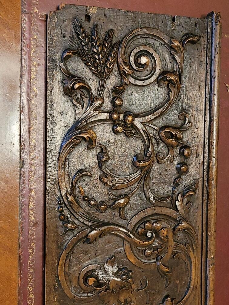 Pair Of Carved Wooden Panels / 17th Century-photo-1