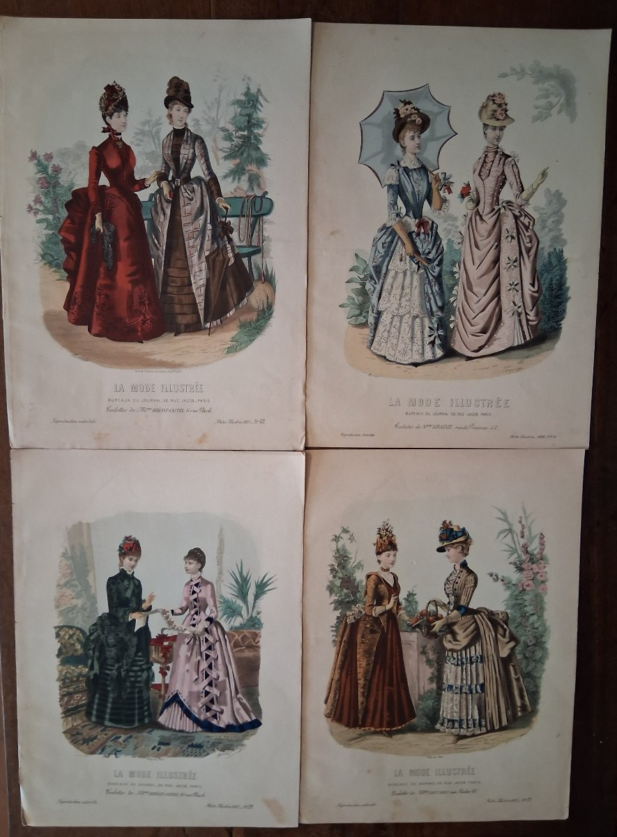 Set Of 27 Fashion Engravings / Late 19th Century-photo-4