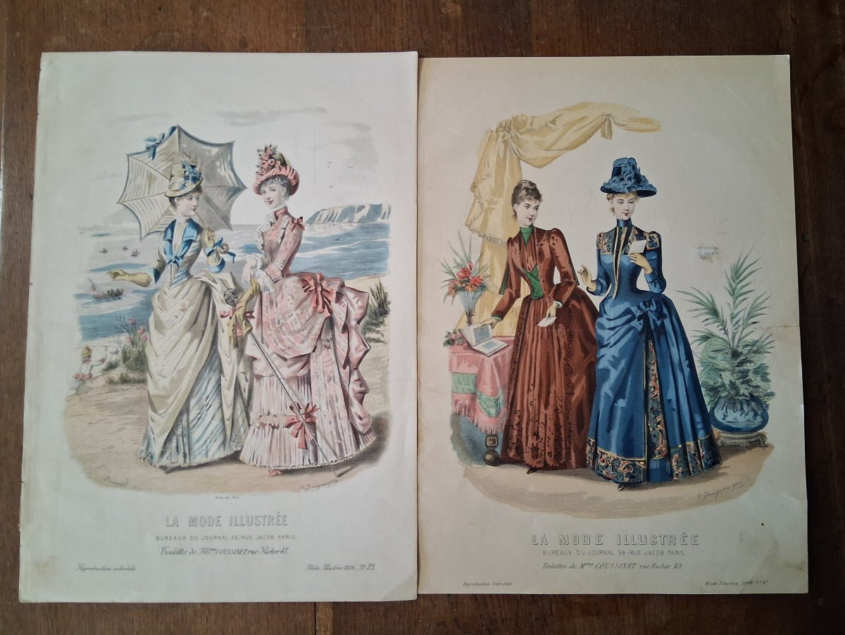 Set Of 27 Fashion Engravings / Late 19th Century-photo-1