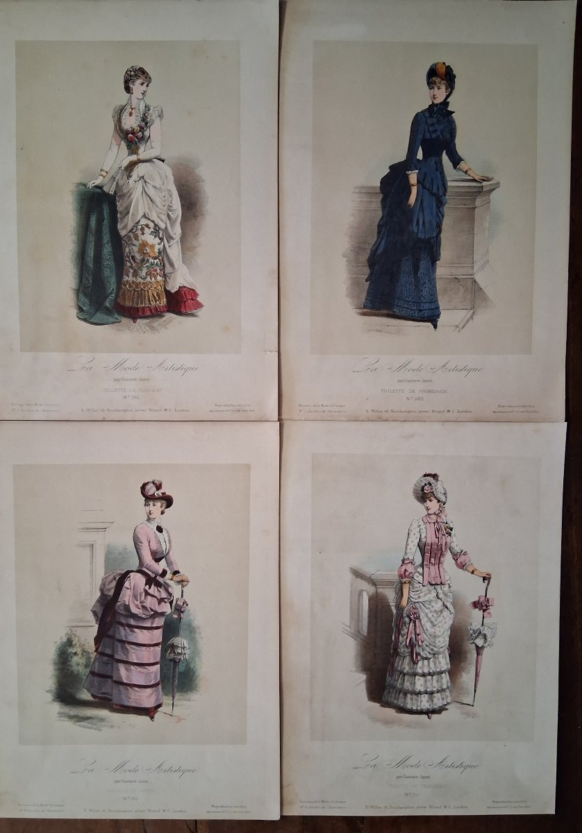 Set Of 27 Fashion Engravings / Late 19th Century-photo-3